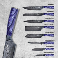 JapanCrafts 8pcs Knifeset and Knifeblock Pro