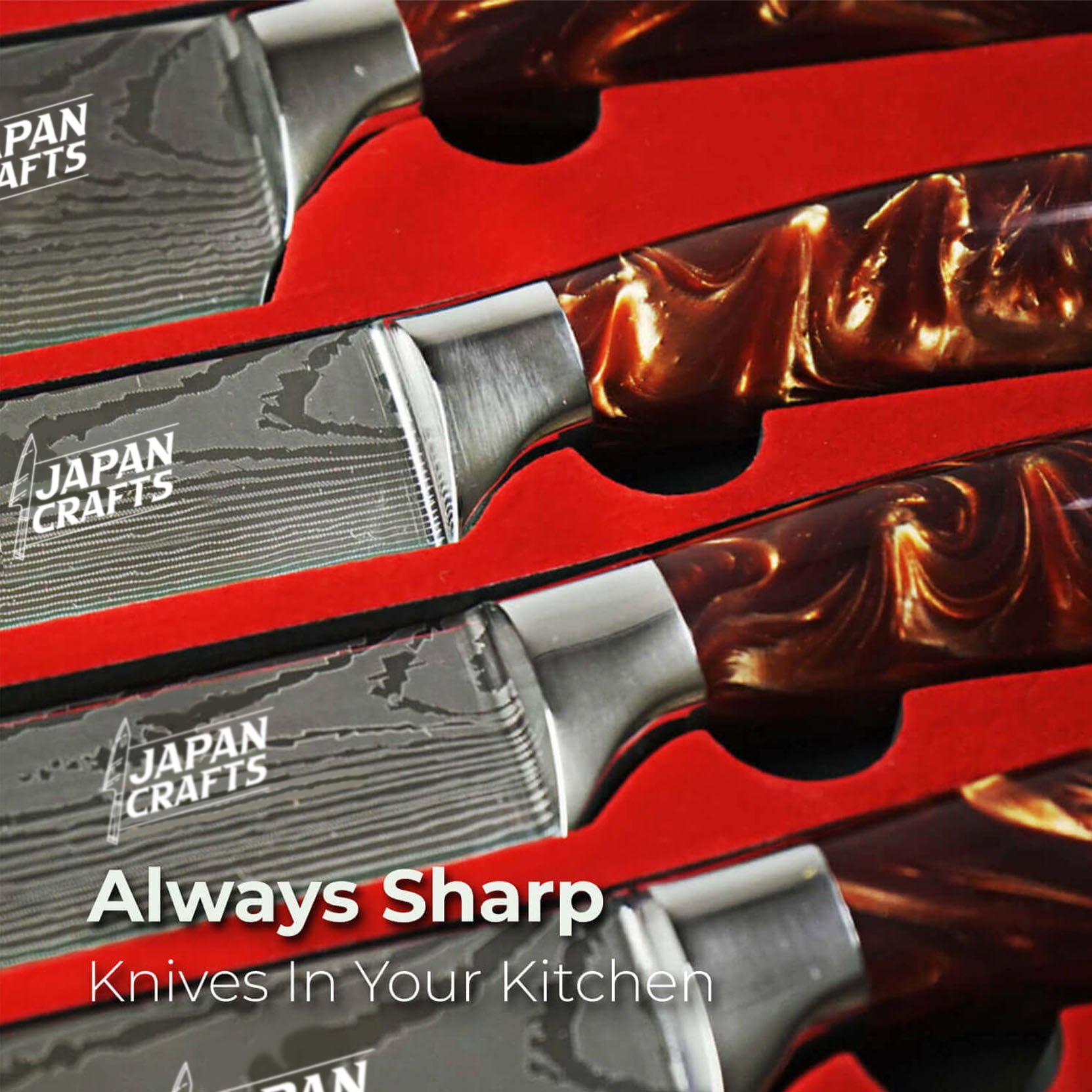JapanCrafts 8pcs Knifeset and Knifeblock
